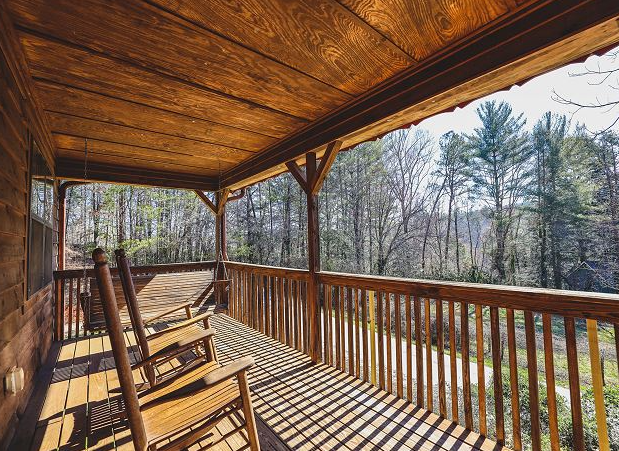 helen ga cabin rentals view from porch on a sunny day