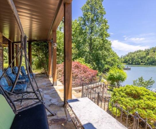 Porch overlooking the waterfront